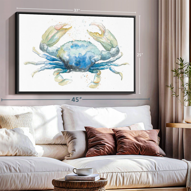 " Cangrejo Azul Square Canvas Print " Print, 25" H x 37" W