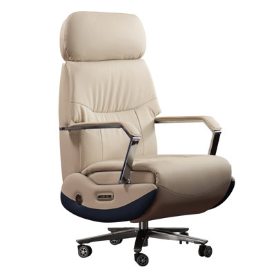 Kinnls Carlo Ergonomic Power Recliner Chair for Long Hours, Leather Electric Luxury Office & Home Desk Chair with Back Heating and Ventilation by Kinnls