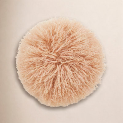 Mongolian Lamb Fur Wool Throw Pillow With Poly Filling