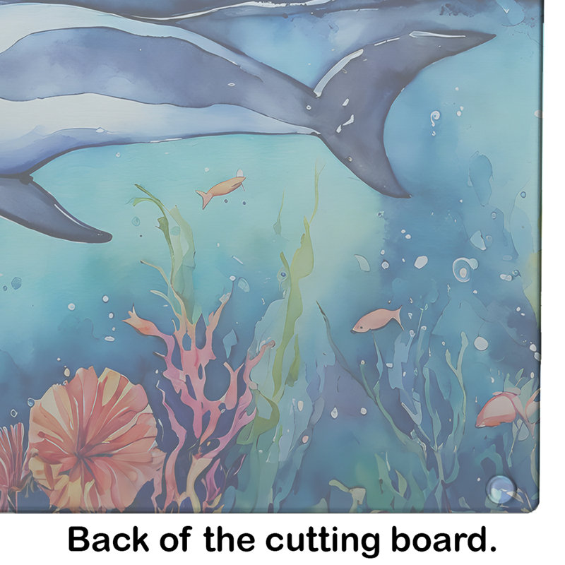 Dolphin Glass Cutting Board Large