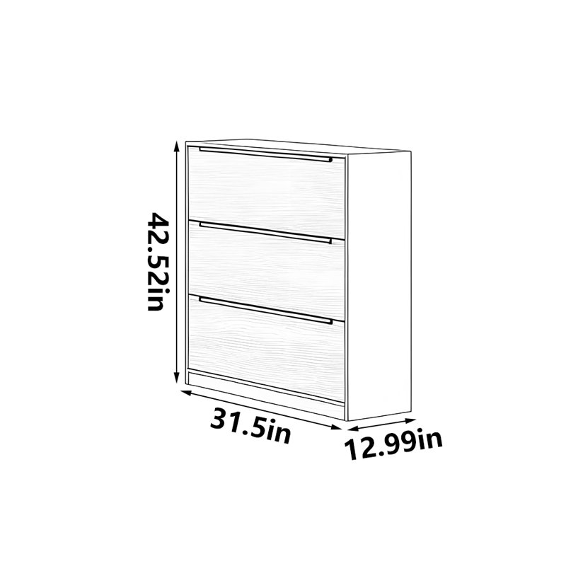 Modern simple furniture storage shoe cabinet, 42.52" H x 31.5" W x 12.99" D