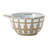 Stoneware Measuring Cups With Wax Relief Pattern, White, Set Of 4