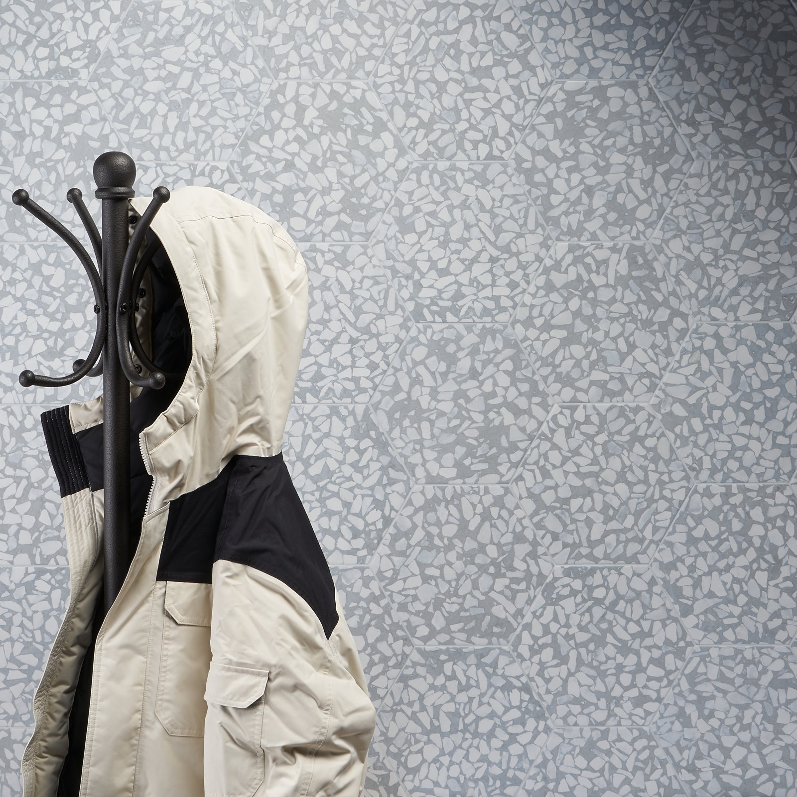Jurassic Hex 9" Porcelain Tile, Slate