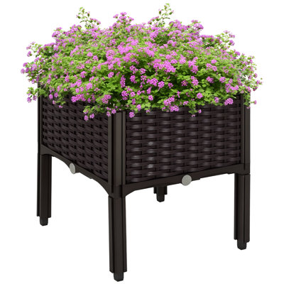 1 Piece Raised Garden Bed With Legs, Planter Box Raised Bed To Grow Flowers, Herbs & Vegetables, Brown
