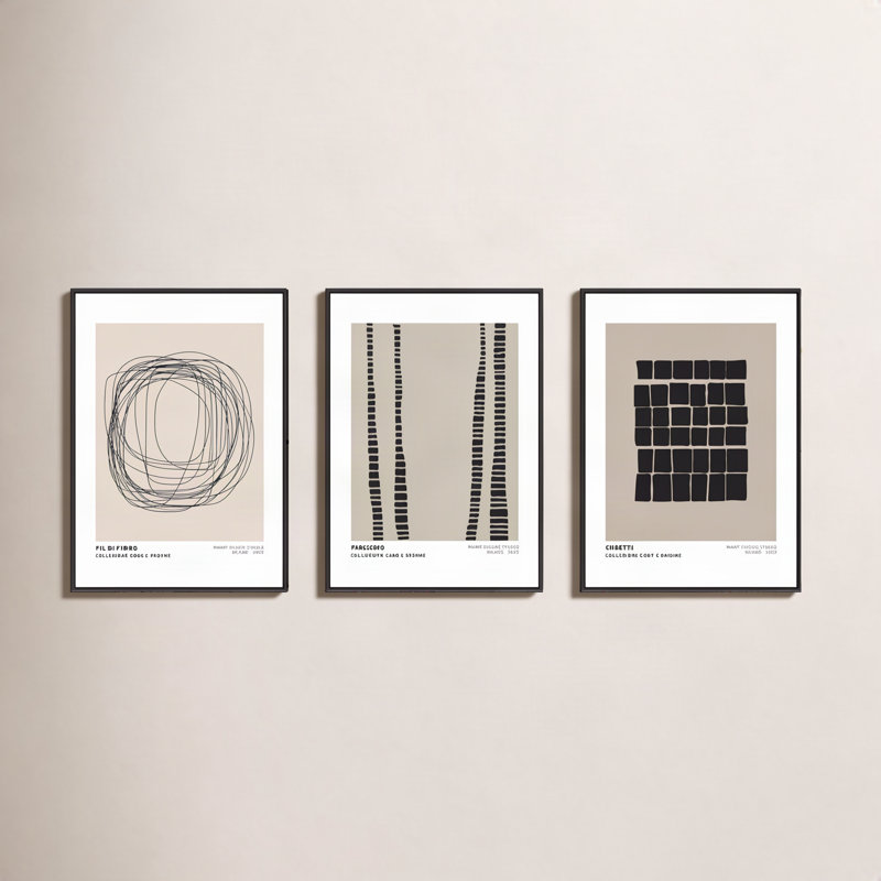 Berdie Caos E Ordine 2 par Romina Gadler - Ensemble de 3 reproductions d'art mural, H 38 po x l 79,5 po x P 1,25 po