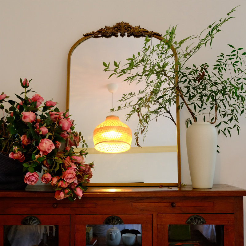 Miroir de meuble-lavabo rétro de style baroque, H 36 po x l 24 po