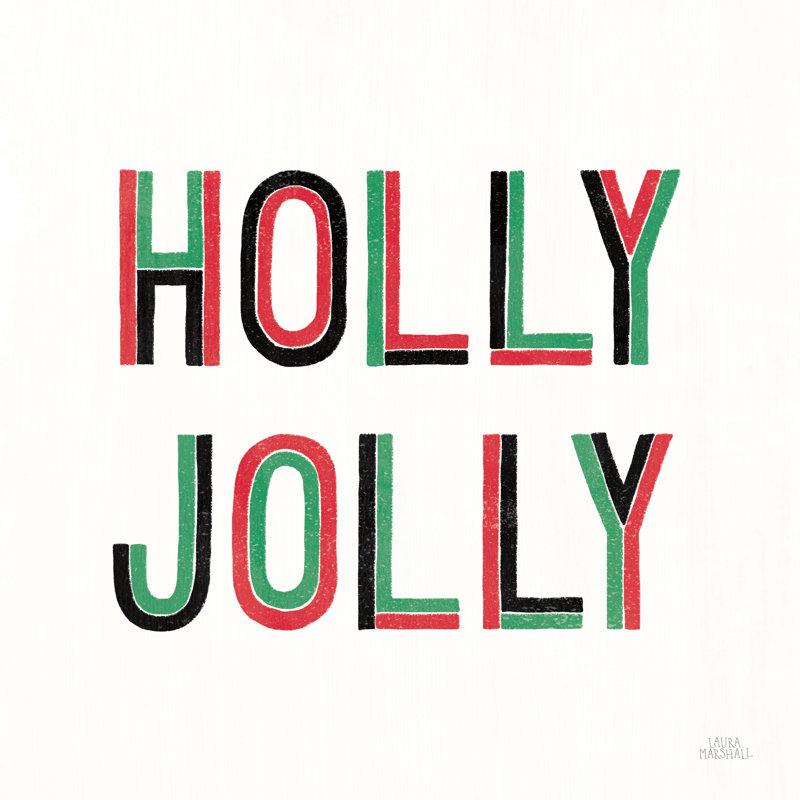 Bermondsey " Christmas Sentiments IV Black ", 12" H x 12" W, No, Wrapped Canvas