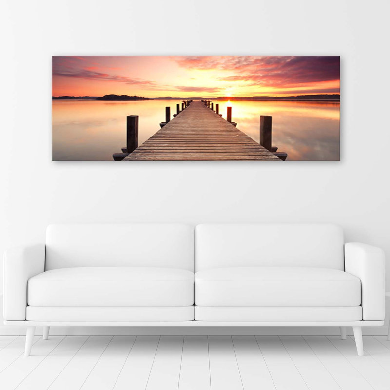 Sunset Bridge - Wrapped Canvas Print, 40cm H x 120cm W