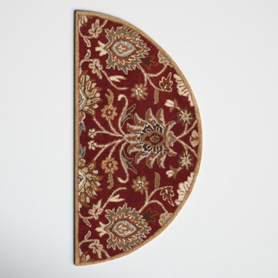 Arden Burgundy Hand-Tufted Wool Floral Rug