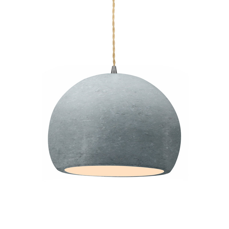 Luminaire suspendu à 1 lumière Aschwin, H 7,75 po x l 10 po x P 10 po, Nickel brossé, Béton