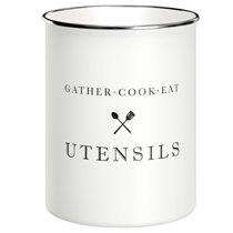 Utensils Ceramic Crock White with Black Letters – Blueberry Lane Shop