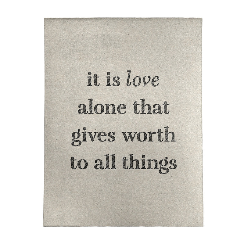 Tapis en poly-chenille à citation manuscrite love, Rectangle 9 pi x 12 pi