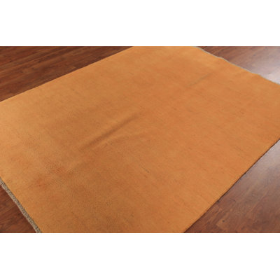 Tapis orange moderne Gabbeh 5 x 7