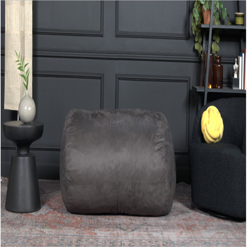 Fauteuil à billes cylindrique en suède de 4 pieds Michael, gris anthracite