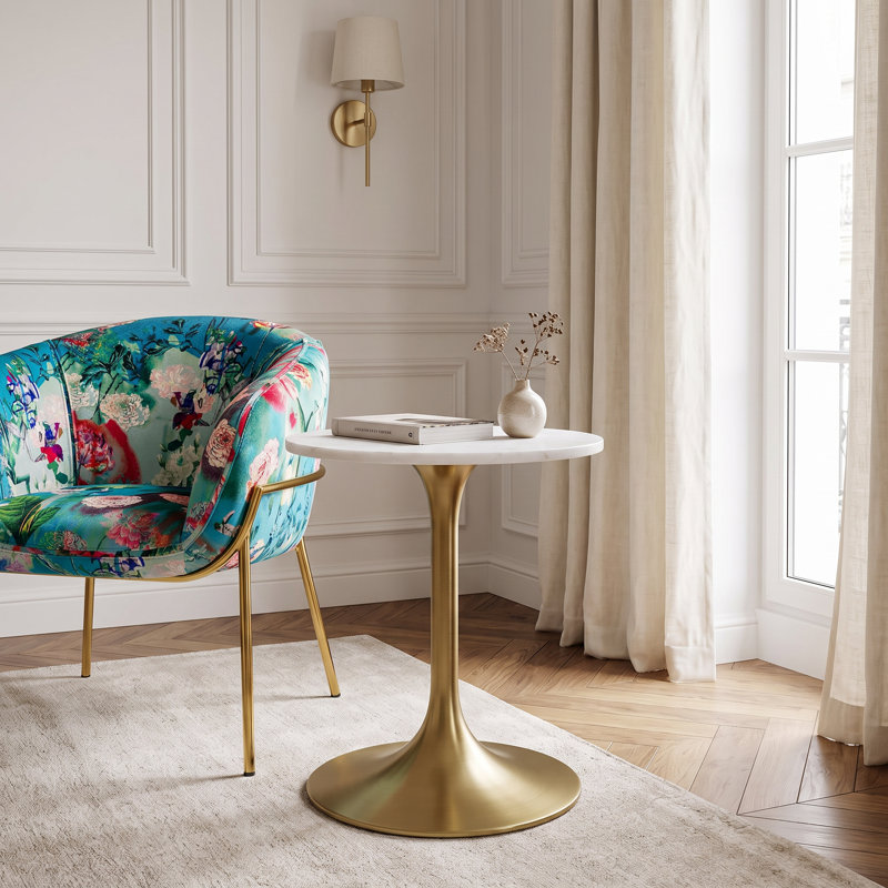 Collins Marble Top End Table