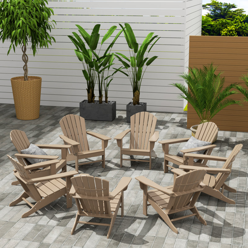 Altura Foldable Outdoor Adirondack Chair, Weather Wood