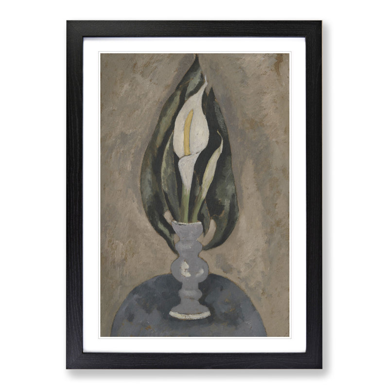 Still Life White Lily No.16 by Marsden Hartley - Picture Frame Painting, Black, 48cm H x 36cm W x 2cm D