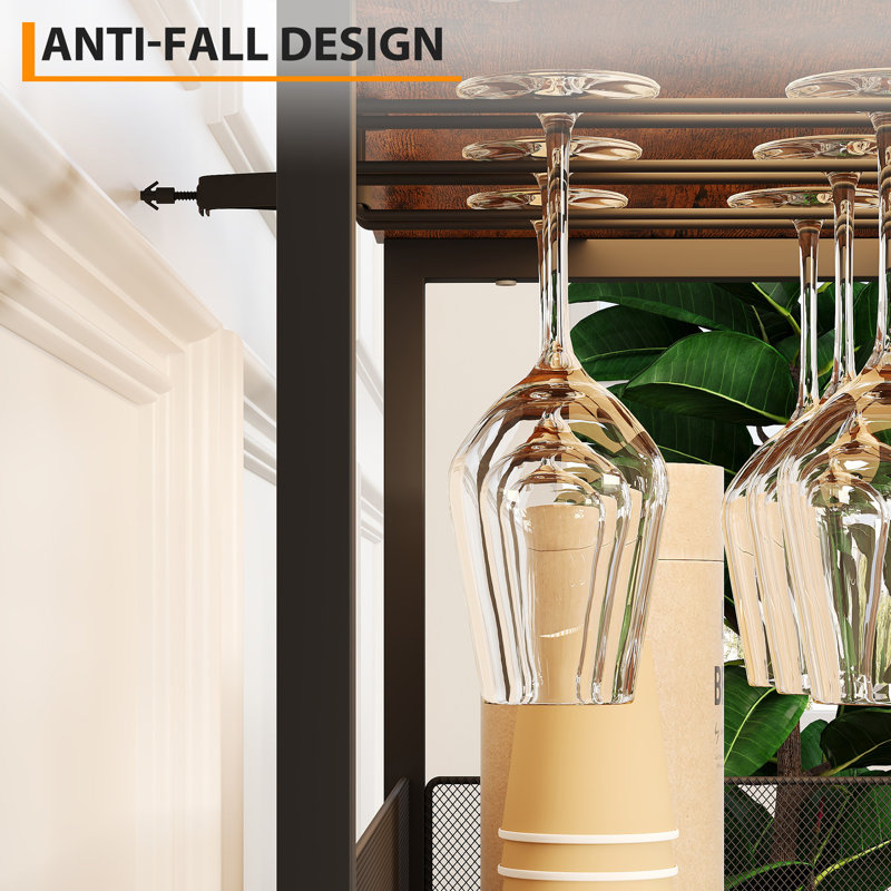 Open Shelving Wine Bottle Rack Brown