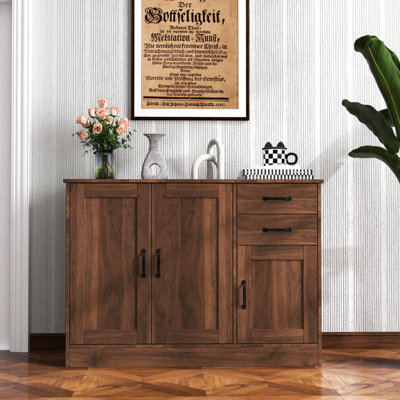 Buffet moderne en bois avec 2 portes, 1 rangement et 2 tiroirs