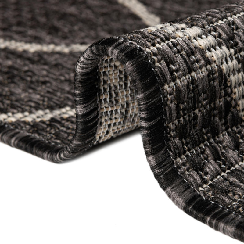 Tapis d'extérieur Charcoal_Unique Loom, Tapis de couloir 2 pi x 6 pi