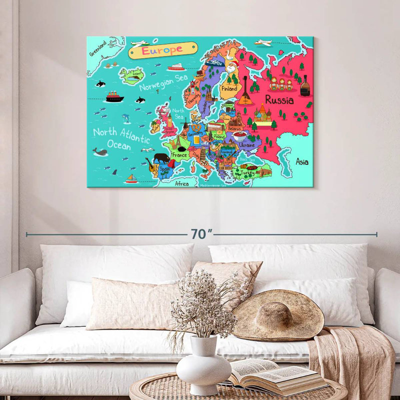 Aliaz Europe Fun Map, 30" H x 45" W