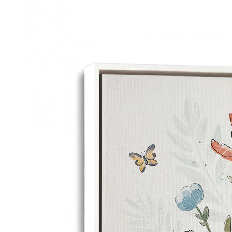 Garden Melody in Bloom Print on Canvas, Opaque White Floater Frame, 24.75" H x 36.75" W