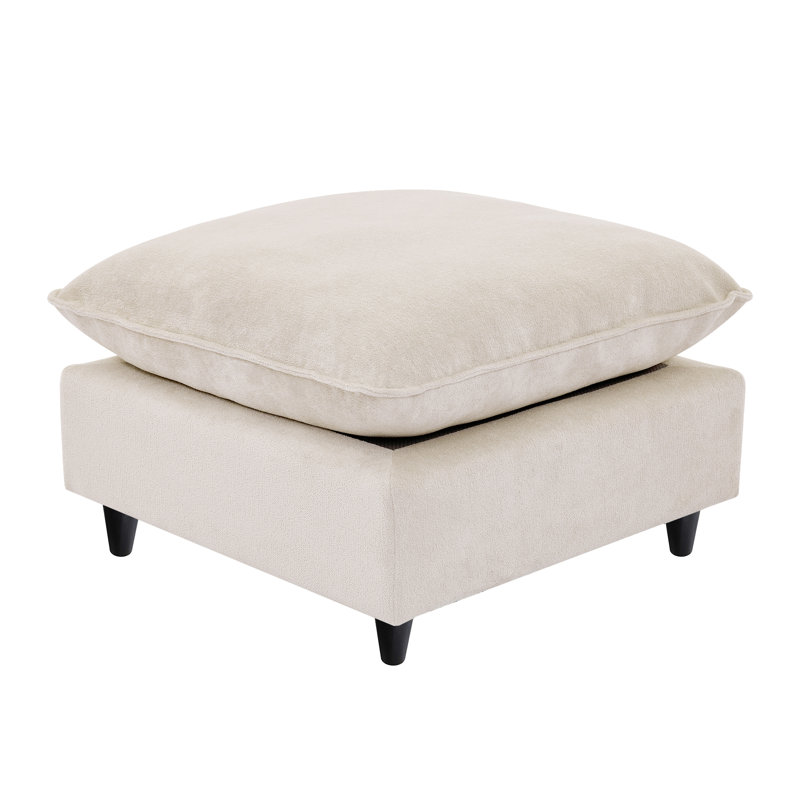 Canapé modulaire avec repose-pieds 31,5 po Annamaria, Chenille beige