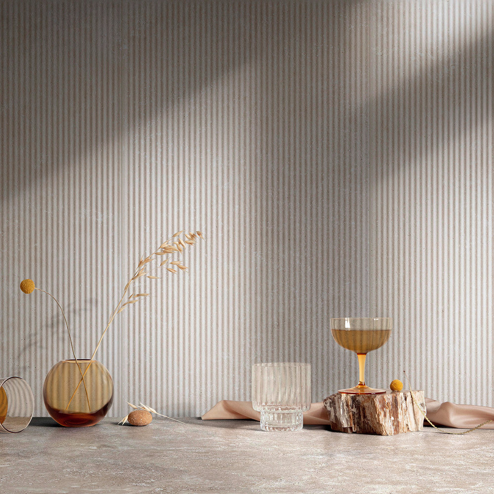 Trevi 24" x 48", Vein Cut Bianco Fluted