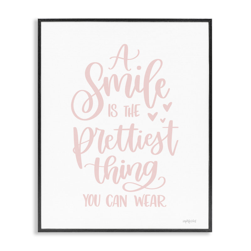 «Smile is Prettiest Thing Giclee Art» par Imperfect Dust, Giclée encadrée noir minuit, H 14 po x l 11 po