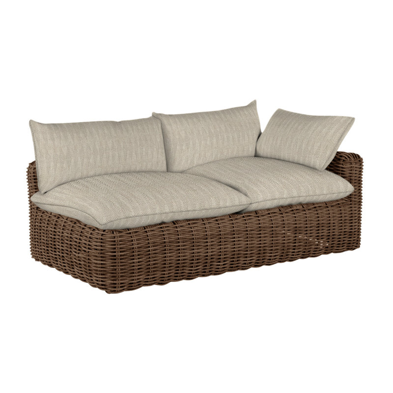 Canapé modulaire Montecito N-Dura, Welt, Chevron sable, Raphia