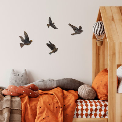 Ensemble d'accessoires muraux décoratifs en métal peints à la main (4 pièces), 5,9 x 5,1 pouces, 7,9 x 7,1 pouces, 6,7 x 5,9 pouces, 5,9 x 4,3 pouces | 100% métal avec une épaisseur de 0,06 pouce | Art unique pour la décoration intérieure, couleur