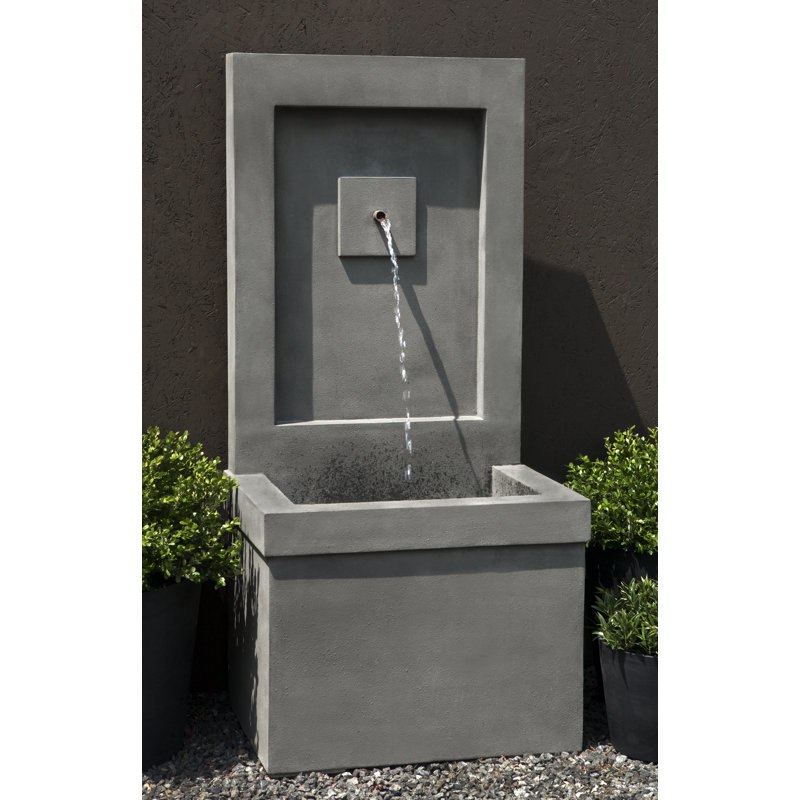 Brentwood Hand Crafted Weather Resistant Column Fountain, Gray Stone