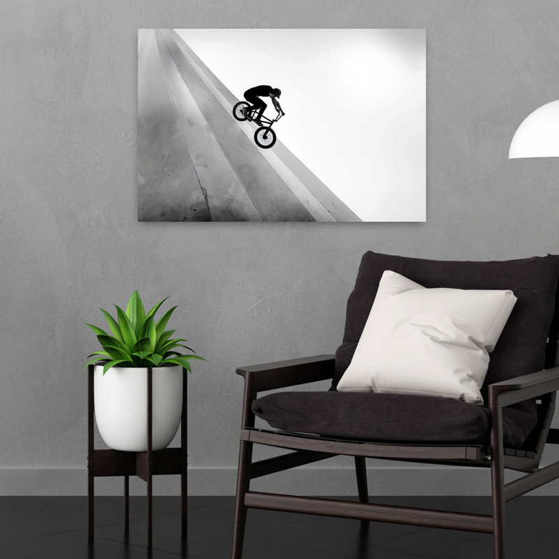 Art mural contemporain motard, H 16 po x l 24 po