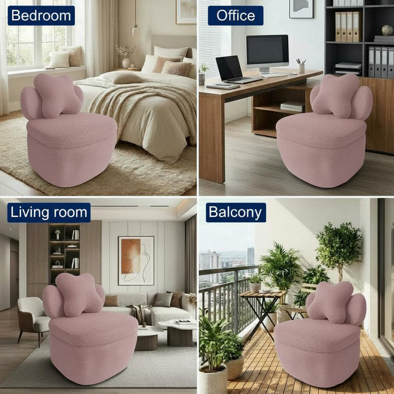  Flâneuse rose en peluche rose