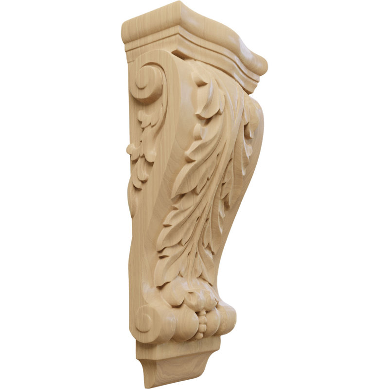Farmingdale Acanthus Pilaster Corbel, Cerisier, L 6 1/4 po x P 3 1/8 po x H 13 1/2 po