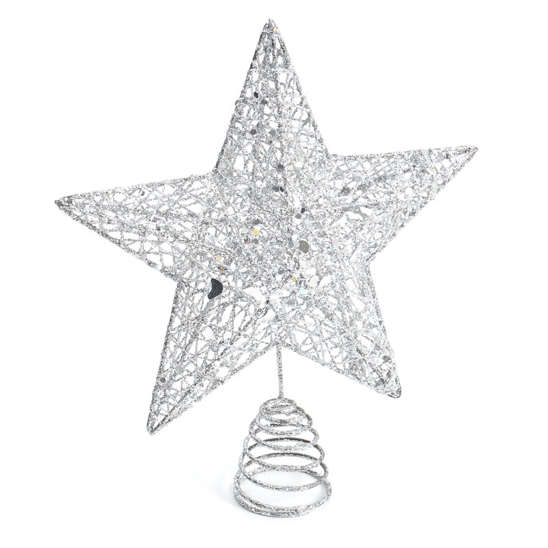 Metal Other Lighted Tree Topper, Silver, 28cm H x 25cm W x 25cm D