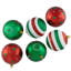 Boules de Noël rayées et à pois incassables - 3 po (76 mm) - 48 carats
