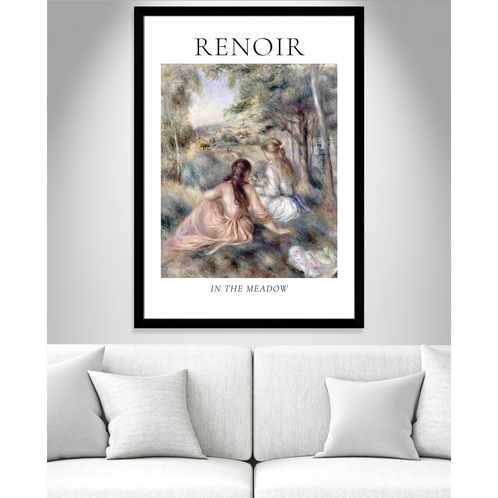 Old Masters Collection "In the Meadow" Print, No, Black Single Picture Frame, 49" H x 35" W x 1.25" D