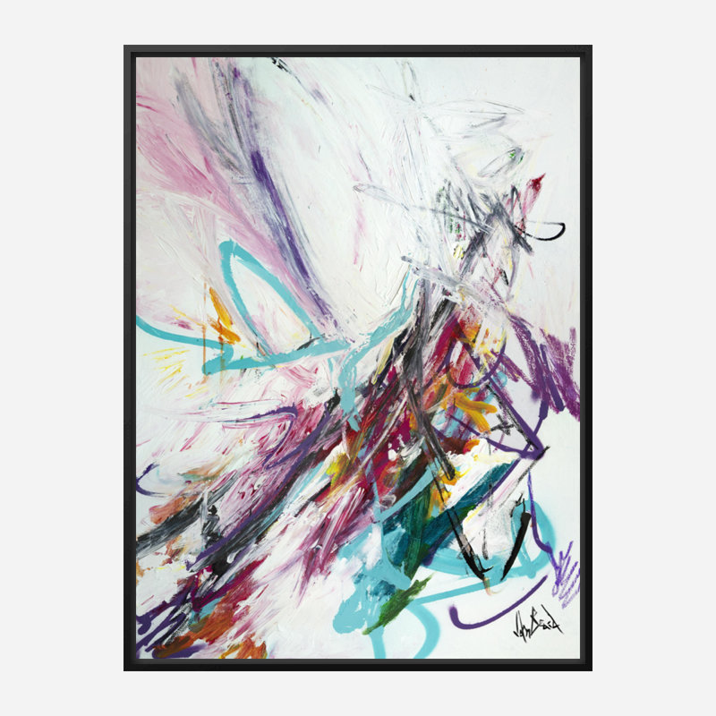 Abstract Print by John Beard, 30" H x 40" D x 1.75" D, Black Framed Canvas
