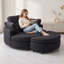 Fauteuil demi-tonneau avec repose-pieds Danieal-984435264