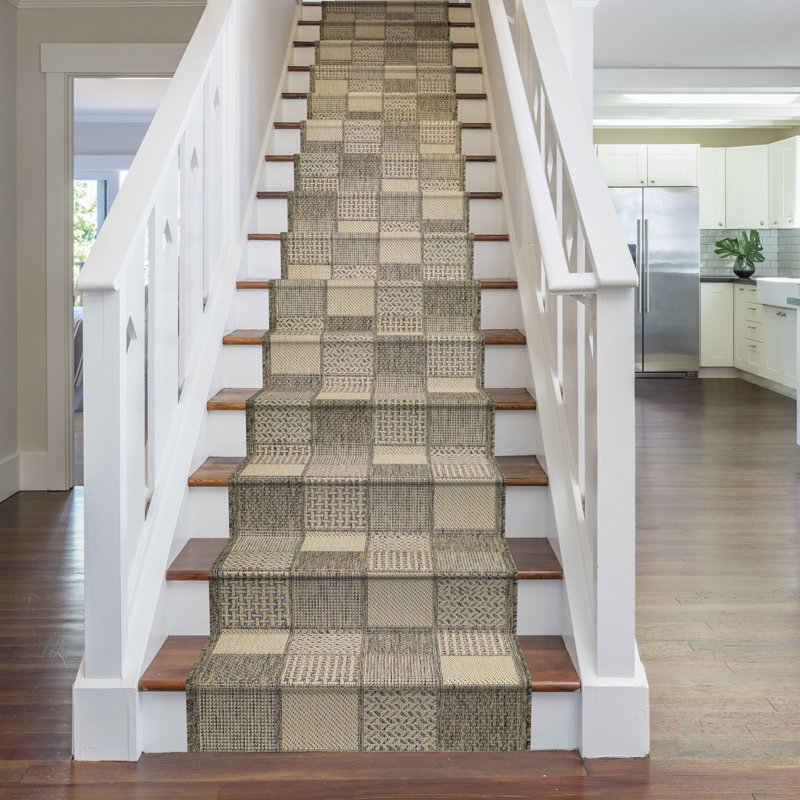 Stair Runner Abrahams Geometric Hand Woven Indoor Area Rug, Runner 780cm x 80cm