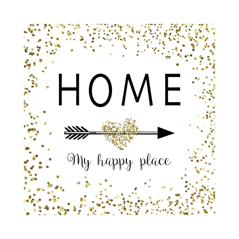 Home - My Happy Place by Amanda Murray - Wrapped Canvas Print, 30.48 cm H x 30.48 cm W