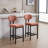 Comfortable Modern Upholstered Fabric Bar Stools Set Of 2 With Black Metal Legs, 26 Inch Counter Height For Kitchen Islands-661748503
