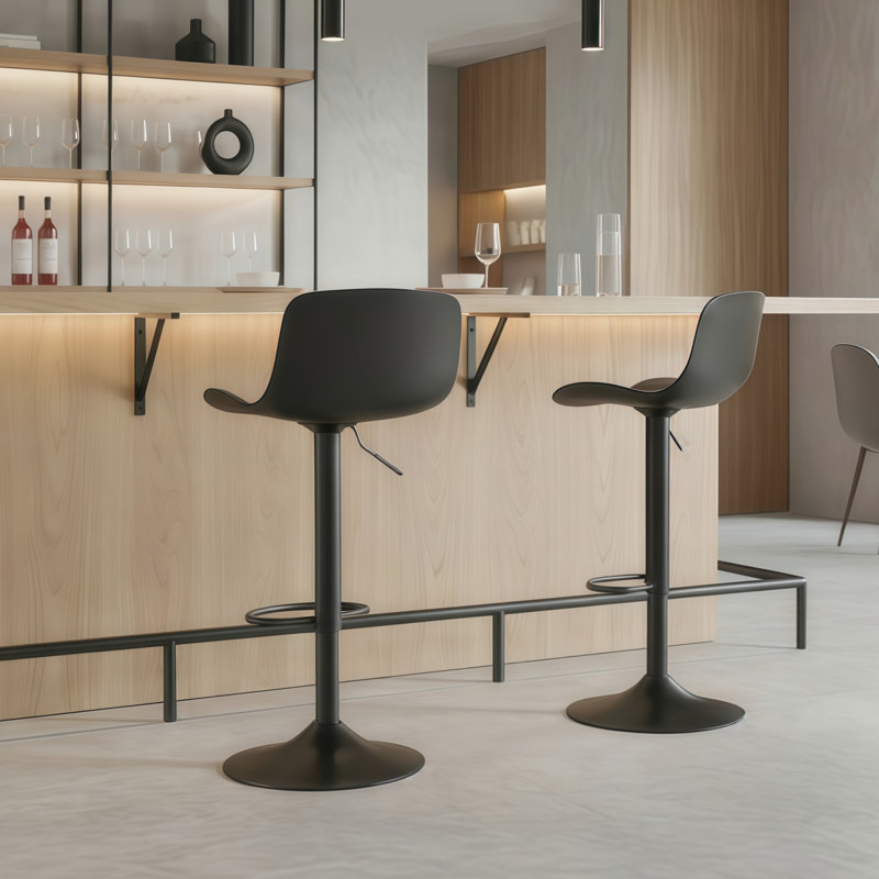 Tabouret de bar Beora, 2, Noir