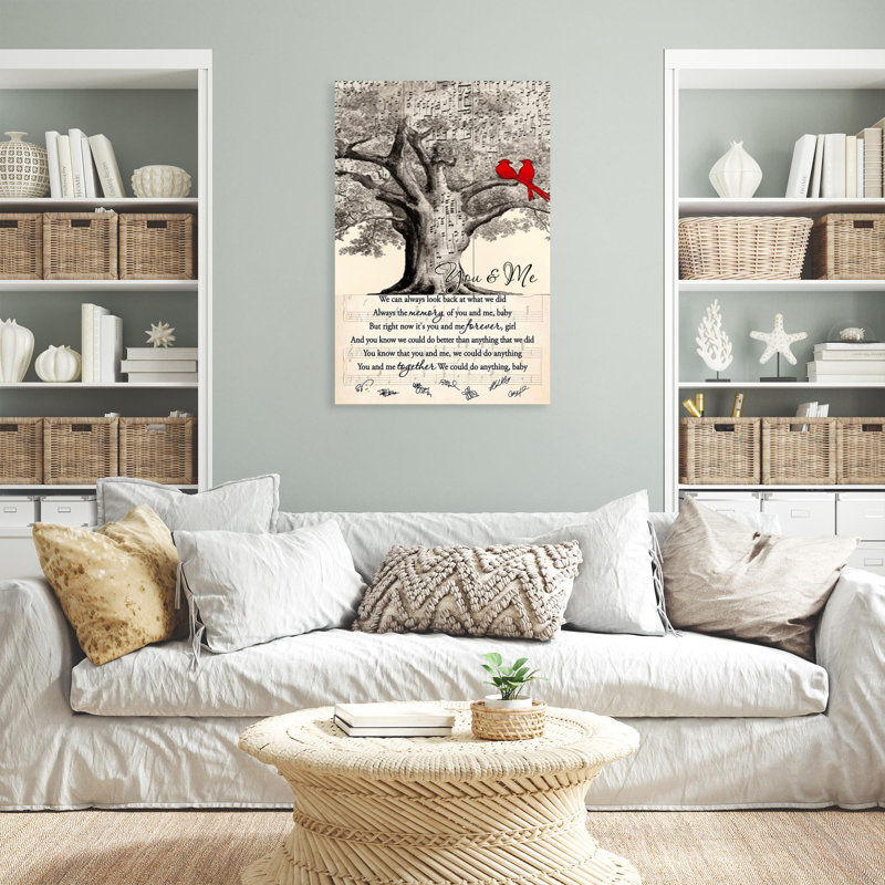 «You And Me Music Lyric», reproduction d'art graphique sur toile tendue, H 20 po x l 16 po x P 1,25 po
