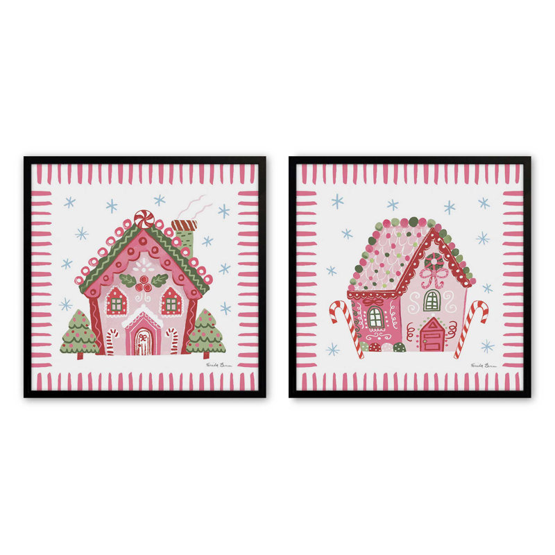 Ensemble de 2 estampes Ribboned Holiday, 20 po x 20 po, Noir satiné