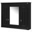 Armoire à pharmacie murale noire moderne, 5 tablettes réglables, 3 portes, de haute qualité, idéale pour l'armoire de salle de bain avec miroir, style exquis