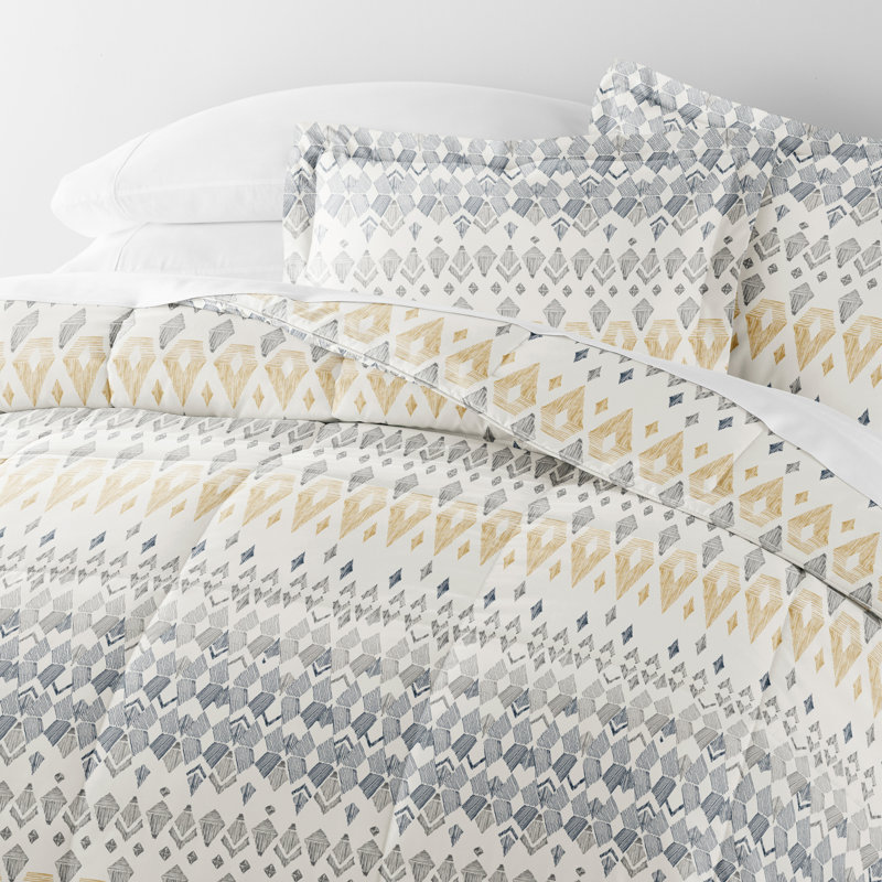 Comforter Set Patterned Microfiber All Season Down-Alternative Ultra Soft Bedding in Mayan Stamp