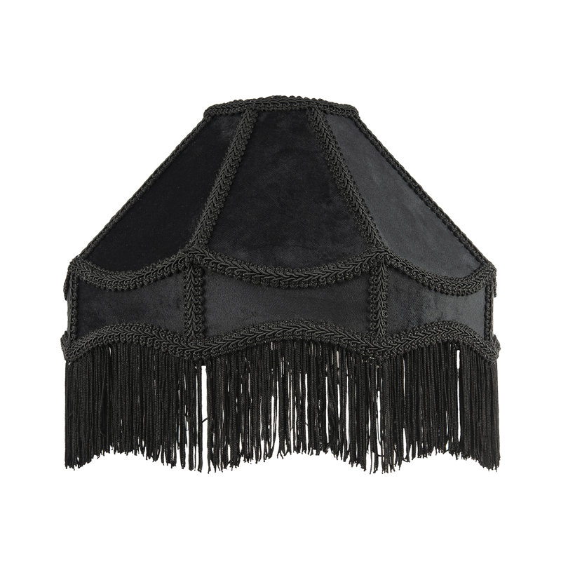 Velvet Empire Lamp Shade ( No Direct Attachment Method ), Black, 19cm H x 30cm W x 30cm D