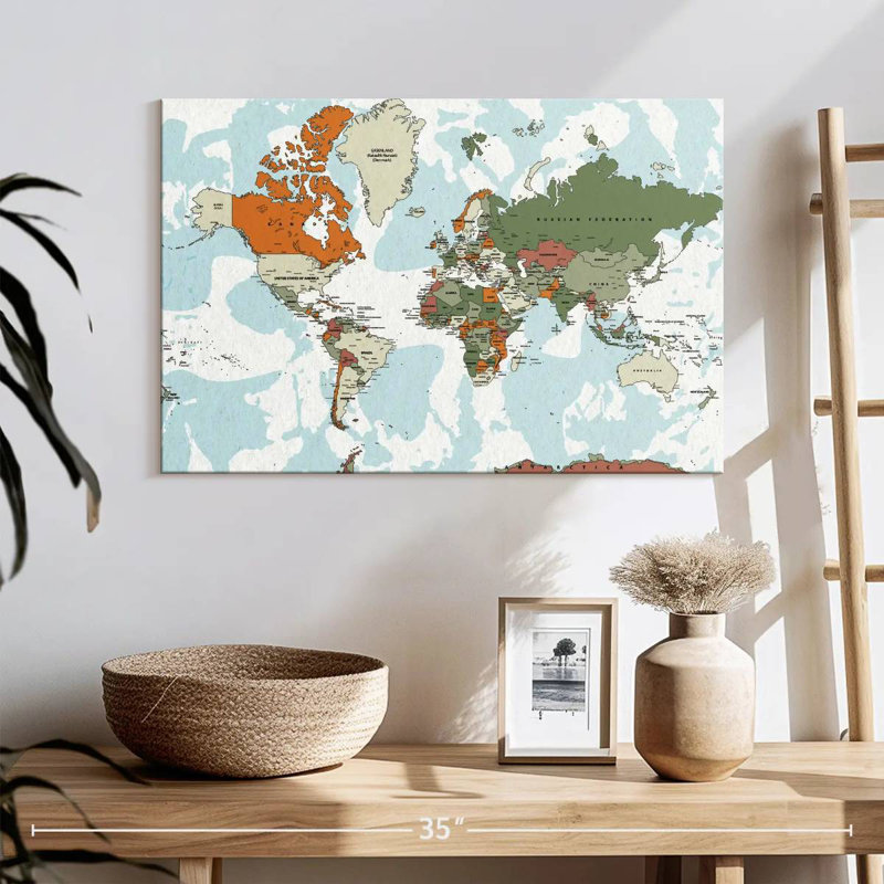 Educational World Map VI, 16" H x 24" W